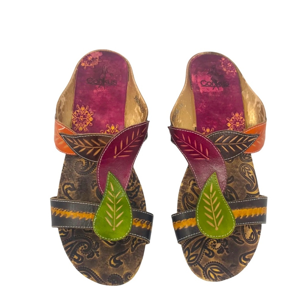 Corky’s Barbados Painted Leather Sandals